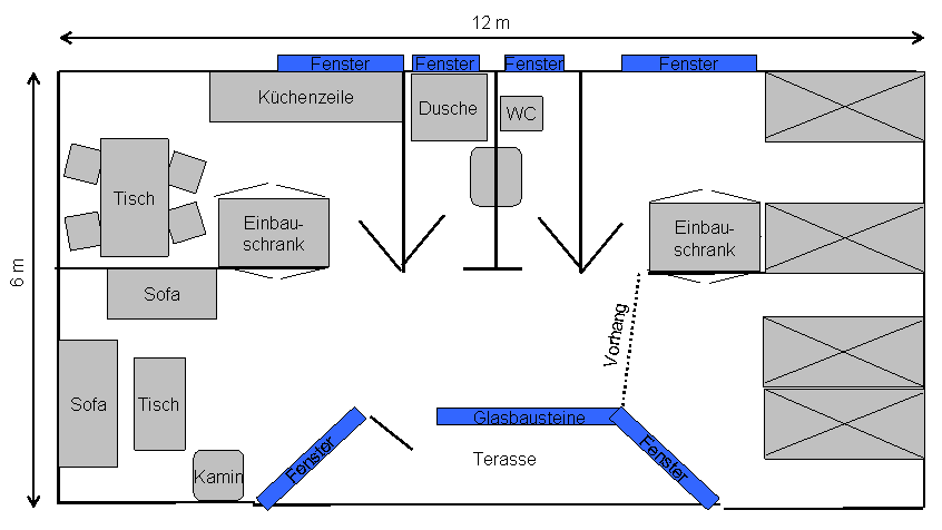 Grundriss Bungalows 1-3